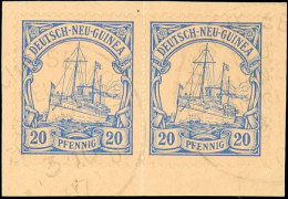 DEUTSCHE SEEPOST NEU-GUINEA-ZWEIGLINIE B  3/10 07, Dampfer Prinz Waldemar, Wiederverwendet 2mal Auf Briefstück... - Nueva Guinea Alemana