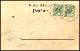 DEUTSCHE SEEPOST NEU-GUINEA-ZWEIGLINIE (HONGKONG) A  27/9 00, Dampfer München, 2mal Auf Ansichtskarte "... - German New Guinea