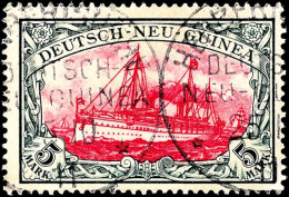 3 Pfg Bis 5 Mark Kaiseryacht, Kpl. Gestempelter Satz, 1 M. Auf Briefstück, 5 M. Gepr. Bothe BPP Mit... - German New Guinea