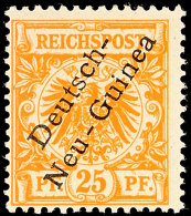 25 Pfg Mit Aufdruckfehler "senkr. Strich Des H" Sehr Dünn (140), Katalog: 5XI *25 Pfg With Overprint Error... - German New Guinea