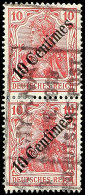 SMYRNA 25 MAI.1913 DEUTSCHE POST Ohne Sterne, Ra3-Rosinenstempel Klar Und Praktisch Komplett Auf Losem Senkrechten... - Turkey (offices)