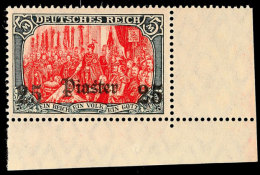 25 Piaster A. 5 Mk Germania Mit Wz. Aus Rechter Unterer Bogenecke Stammendes Postfrisches Luxusstück Ohne... - Deutsche Post In Der Türkei