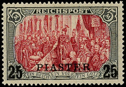 25 Piaster Auf 5 Mk Reichspost, Type III, Ungebrauchtes Kabinettstück, Signiert, Mi. 220.-, Katalog: 23I/III... - Turchia (uffici)