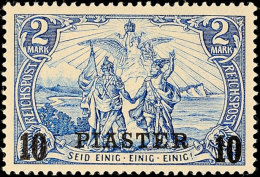 10 Piaster Fetter Aufdruck Auf 2 Mark Tadellos Ungebraucht, Mi. 200.-, Katalog: 21II/I *10 Piastre Bold Face... - Turquie (bureaux)