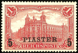 5 Piaster Auf 1 Mk Reichspost, Aufdrucktype II, Ungebrauchtes Kabinettstück (180,-), Katalog: 20II *5... - Turquie (bureaux)