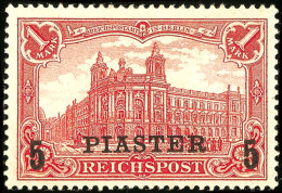 5 Piaster Auf 1 Mk Reichspost, Aufdrucktype II, Ungebrauchtes Kabinettstück (180,-), Katalog: 20II *5... - Turkey (offices)