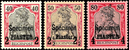 10 Para Auf 5 Pf Bis 4 Piaster Auf 80 Pf Je Mit Zusätzlichem Aufdruck "Specimen" Tadellos Postfrisch, Gepr.... - Turquie (bureaux)