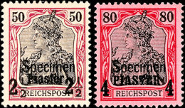 10 Pa. Bis 4 Pia. Reichspost, Type I, 8 Werte, Je Mit Aufdruck "Specimen", Ungebraucht (10 Und 40 Pa. Je 1 Z.), Mi.... - Turquie (bureaux)