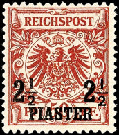 2 1/2 Piaster Auf 50 Pf. In C-Farbe Tadellos Postfrisch, Gepr. Bothe BPP, Mi. 1400,-, Katalog: 10c **2 +... - Turquia (oficinas)