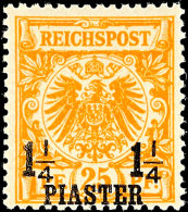 1 1/4 Piaster Auf 25 Pf Gelborange Tadellos Postfrisch, Doppelt Tiefst Gepr. Bothe Und Neues Fotoattest Ronald F.... - Turkey (offices)