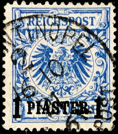 1 Piaster Auf 20 Pf. In C-Farbe Tadellos Gestempelt, Dopp. Tiefst Gepr. Zenker BPP, Mi. 1000,-, Katalog: 8c O1... - Turquie (bureaux)