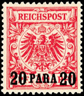 20 Para Auf 10 Pf. In B-Farbe Tadellos Postfrisch, Tiefst Gepr. Pfenninger Und Hollmann BPP, Mi. 550,-, Katalog: 7b... - Turquie (bureaux)