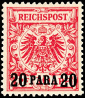 20 Para Auf 10 Pf. In B-Farbe Tadellos Postfrisch, Tiefst Gepr. Pfenninger Und Hollmann BPP, Mi. 550,-, Katalog: 7b... - Deutsche Post In Der Türkei