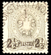 2 1/2 Piaster A. 50 Pfg Graugrün, Ideal Zentrisch Gestempelt "CONSTANTINOPEL 1 9.8.84", Minimaler Bug,... - Deutsche Post In Der Türkei