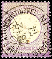 1/4 Gr. Violett, Gestempelt "CONSTANTIOPEL 28/12 74", Mi. 700,-, Katalog: V16 O1 / 4 Gr. Violet, Used... - Turchia (uffici)