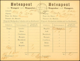 SAFFI (Marocco) / 12.12.04 / Deutsche Post, Stempel Auf Botenpost-Zettel Tanger-Mogador Und Retour, Mit Angabe Der... - Deutsche Post In Marokko