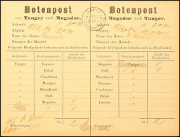 SAFFI (Marocco) / 12.12.04 / Deutsche Post, Stempel Auf Botenpost-Zettel Tanger-Mogador Und Retour, Mit Angabe Der... - Marruecos (oficinas)