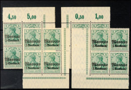 5 C Auf 5 Pf., Aus Jeder Bogenecke Ein Viererblock Tadellos Postfrisch, Mi. 288.-, Katalog: 35(16) **5 C On 5... - Maroc (bureaux)