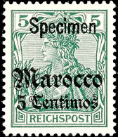 5 C. Reichspost, Aufdruck Frakturschrift Und "Specimen", Ungebraucht, Mi. 350,-, Katalog: 20SP *5 C.... - Marruecos (oficinas)