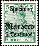 5 C. Reichspost, Aufdruck Frakturschrift Und "Specimen", Ungebraucht, Mi. 350,-, Katalog: 20SP *5 C.... - Morocco (offices)