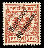 60 C. A. 50 Pfg Lebhaftrötlichbraun, Tadellos Postfrisch Ohne Jegliche Signatur, Mi. 80.-, Katalog: 6 **60... - Maroc (bureaux)