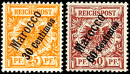 3 C. Auf 3 Pf. Bis 60 C. Auf 50 Pf. überkomplett Tadellos Postfrisch Mit 5a+b, Mi. 450,-, Katalog: 1/6 **3... - Deutsche Post In Marokko