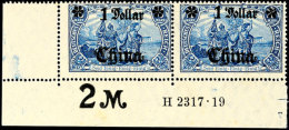 1 Dollar Auf 2 Mark Mit HAN A 2317.19 Tadellos Postfrisch Als Waagerechtes Unterrandpaar Mit 45IIAI, Fotoattest Dr.... - China (offices)