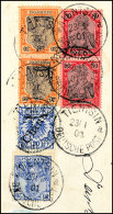 80 Pfg Germania Im Senkr. Paar In MiF Mit 30 Pfg Germania (oxidiert) Im Senkr. Paar Und 20 Pfg Germania Sowie 20... - China (offices)