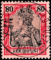 80 Pf. Reichspost Als Petschili-Verwendung Tadellos Gestempelt K.D.FELDPOSTSTATION Nr. 7, Tiefst Gepr. Bothe, Mi.... - China (offices)