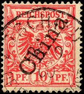 10 Pf. Steilaufdruck In C-Farbe Tadellos Gestempelt, Tiefst Gepr. Jäschke-L. BPP, Mi. 130,-, Katalog: 3IIc... - China (oficinas)