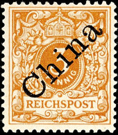 3 Pf. Diagonalaufdruck Hellockerbraun Tadellos Postfrisch, Tiefst Gepr. Gotw. Zenker BPP, Mi. 500,-, Katalog: 1Ib... - Chine (bureaux)