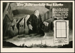 1937, "Der Jude Verläßt Das Ghetto", S/w-Propagandakarte Zur Großen Antibolschewistischen... - Sonstige & Ohne Zuordnung