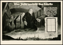 1937, "Der Jude Verläßt Das Ghetto", S/w-Propagandakarte Zur Großen Antibolschewistischen... - Otros & Sin Clasificación