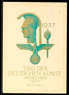 1937, Tag Der Deutschen Kunst München, Amtliche Color-Festpostkarte, Mit Blockmarke Aus Dem Kulturspende-Block... - Autres & Non Classés