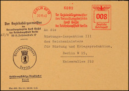 Propaganda 1943, Zwei Gebührenpflichtige Dienstsachen Des Bezirksbürgermeisters Berlin NO 18 Je Mit Rotem... - Other & Unclassified