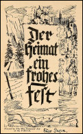 Stacheldraht-Illustration "Der Heimat Ein Frohes Fest" Als Kriegsgefangenenpost Kanada 1942, Vordruckkarte Mit... - Autres & Non Classés