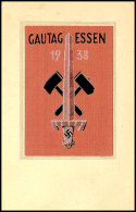 1938, Gautag Essen, Seltene Karte Mit Eingelassenem Seidenstoff, Gute Erhaltung  BF1938, Gau Day To Consume,... - Sonstige & Ohne Zuordnung