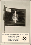1938 (Ca.), "Die Schwarze Sturmfahne Der D.K.D.D. Saar", S/w. Propagandakarte, Ungebraucht, Erh. I-II  BF1938... - Otros & Sin Clasificación
