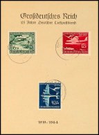 1944, Großdeutsches Reich - 25 Jahre Deutscher Luftpostdienst, DIN A6 Gedenkblatt Mit Pass. MiNr. 866/68 U.... - Autres & Non Classés