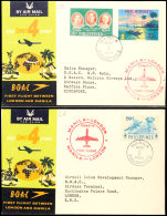 PHILIPPINEN 1961, B.O.A.C.-Erstflug MANILA-LONDON, Zwei Belege, Davon Der Eine Bis Singapur Und Der Zweite Nach... - Altri & Non Classificati