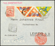 URUGUAY 1934, Luftpostbrief Mit MiNr. 494, 500 (2) U. 501 über Paris Und Berlin Nach Leipzig  BFURUGUAY... - Other & Unclassified