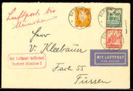 Deutsches Reich 1931, Luftpostbrief Mit 3 Pfg Ebert Und Senkr. Zusammendruck 8+15 Pfg Deutsche Nothilfe Von "BERLIN... - Other & Unclassified