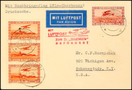 Nordatlantik: 1934, D. Bremen - New York 4.7. Mit Zuleitung Saarland Als Nachbringe-Flug Ab Köln, Brief Von... - Sonstige & Ohne Zuordnung