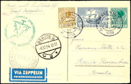 Niederlande: 1934, Weihnachtsfahrt, Anschlussflug Berlin Mit Stempel "b" Nach Recife, Karte Aus S'GRAVENHAGE... - Autres & Non Classés