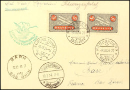 Schweiz: 1934, Schweizfahrt, Abwurf Zürich Flugplatz, Karte Mit Zwei Einzelwerten 50 C. Flugpost Aus... - Otros & Sin Clasificación