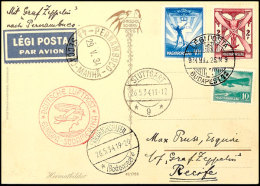 Ungarn: 1934, 1. Südamerikafahrt, Anschlussflug Stuttgart Bis Recife , Karte Aus BUDAPEST 25.5. Via Stuttgart... - Autres & Non Classés