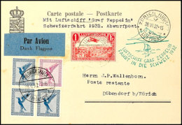 Luxemburg: 1932, Schweizfahrt, Auflieferung Friedrichshafen Mit Abwurf Zürich, Karte Aus LUXEMBOURG 25.6. Mit... - Otros & Sin Clasificación
