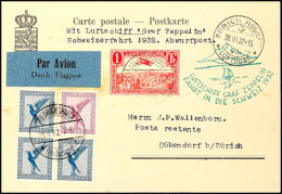 Luxemburg: 1932, Schweizfahrt, Auflieferung Friedrichshafen Mit Abwurf Zürich, Karte Aus LUXEMBOURG 25.6. Mit... - Altri & Non Classificati