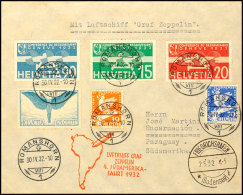 Schweiz: 1932, 4. Südamerikafahrt, Auflieferung Friedrichshafen, Brief Mit Bunter Frankatur Aus ROMANSHORM... - Autres & Non Classés
