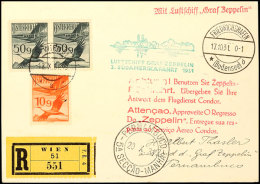 Österreich: 1931, 3. Südamerikafahrt, Auflieferung Friedrichshafen Mit Rotem Werbestempel, R-Karte Aus... - Autres & Non Classés